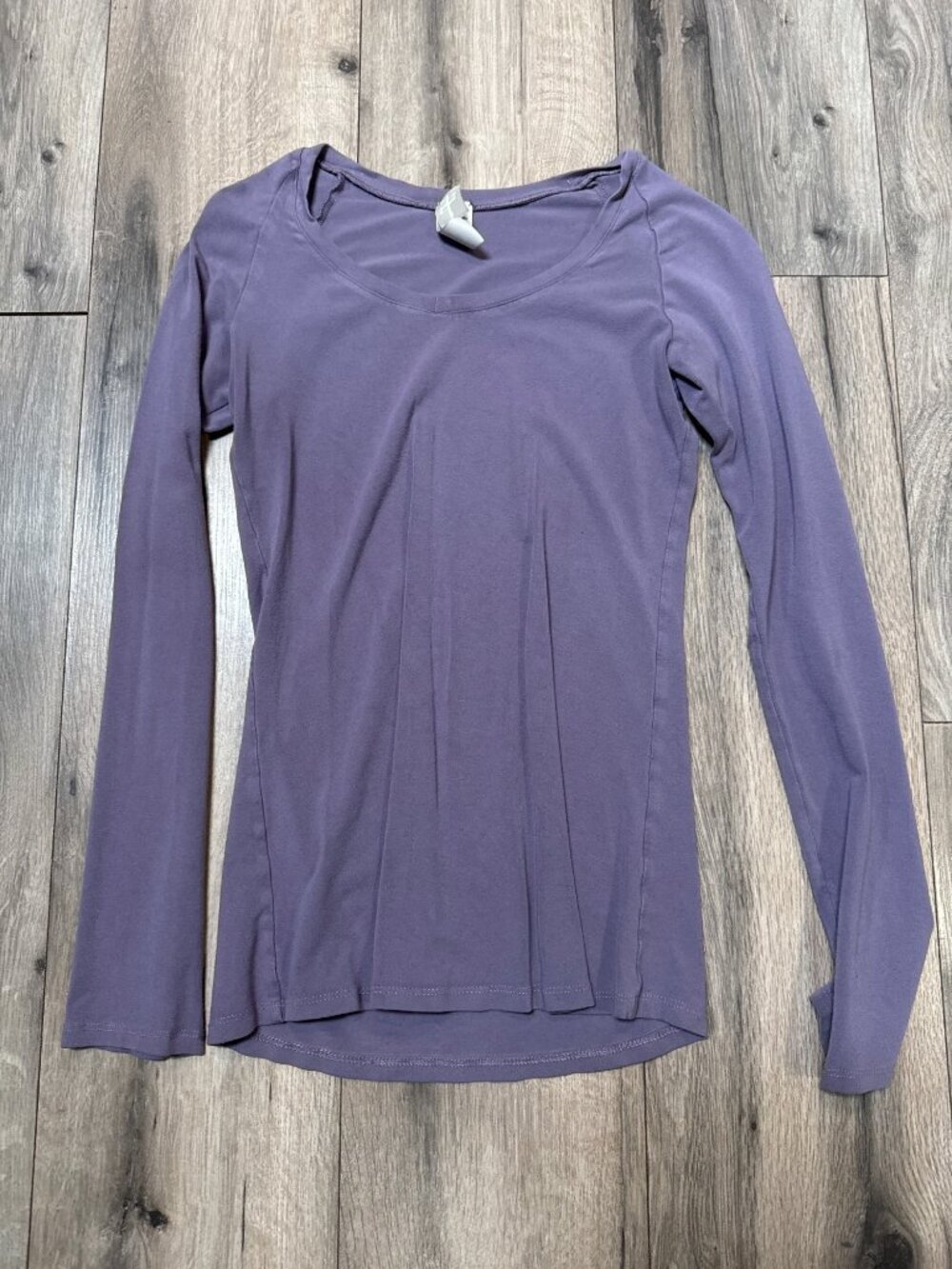 Angelrox Womens Scoop Neck Long Sleeve Purple Top Size Small Rayon Blend